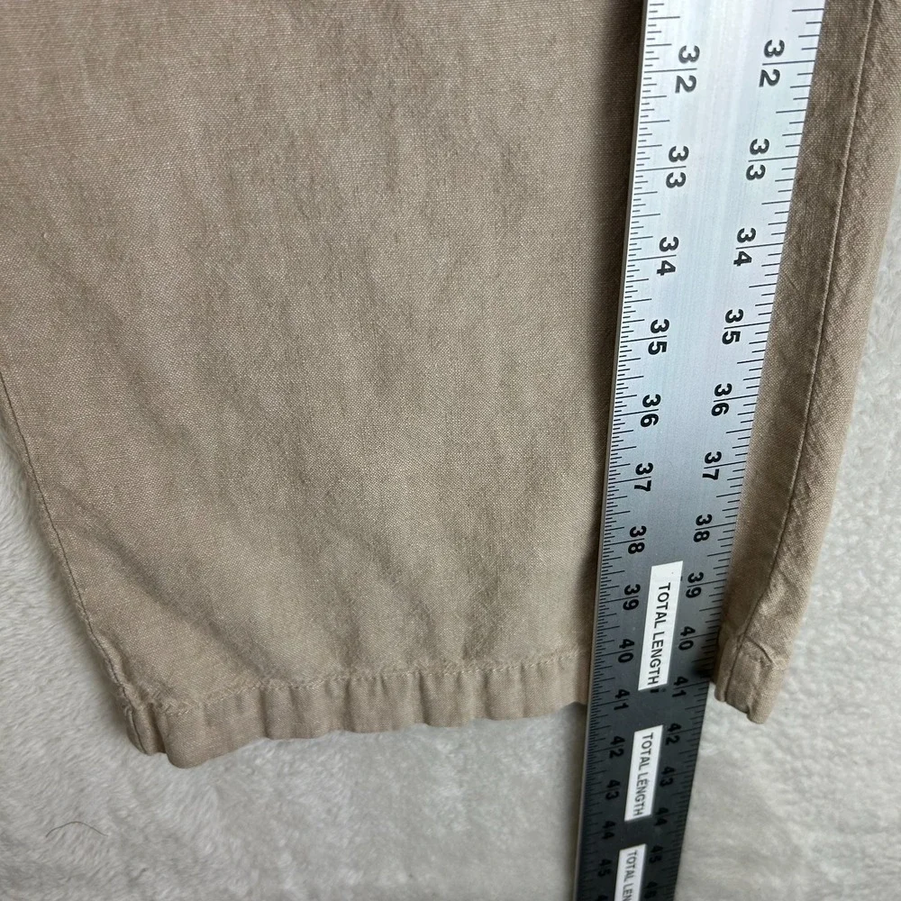 Vintage Guess Jeans Linen Pants Mens 38 Beige Drawstring Flat Front Grunge